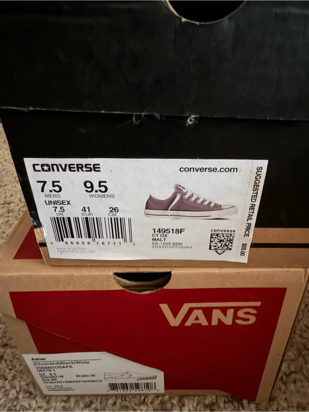 Converse Low-Top Canvas Sneakers - Taupe and White - Picture 3 of 3